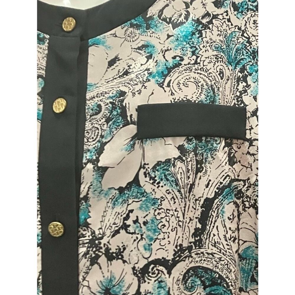 CB Collections Women's Button-Down Stretch Waist Floral Blouse | Size XL VTG - Picture 5 of 9